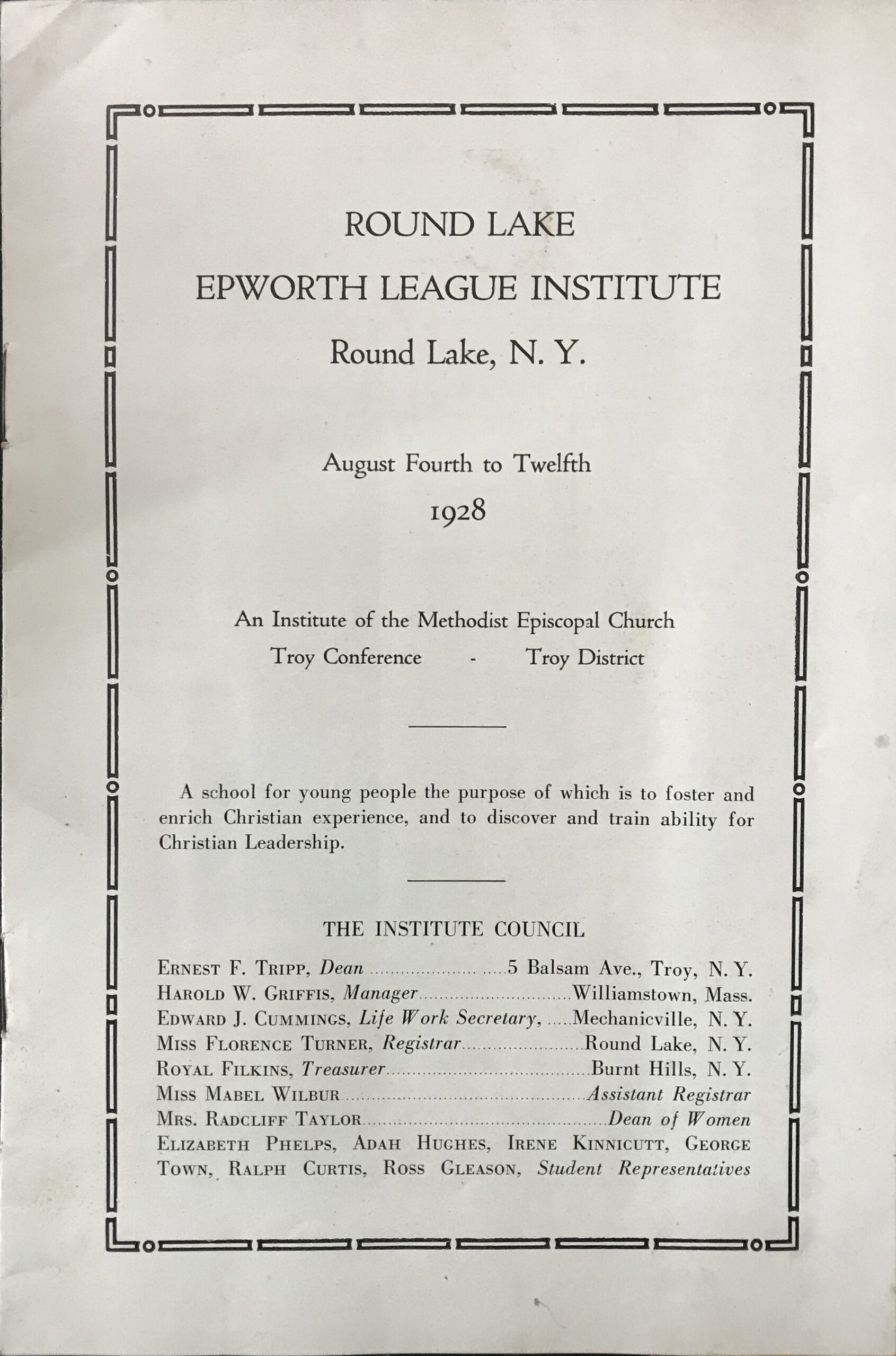 1928 Epworth League 1928 Page 1
