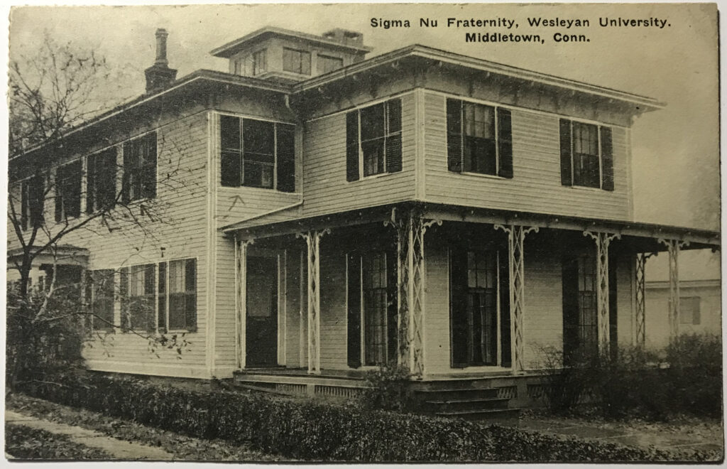 Post Card of Sigma Nu Wesleyan University 1923
