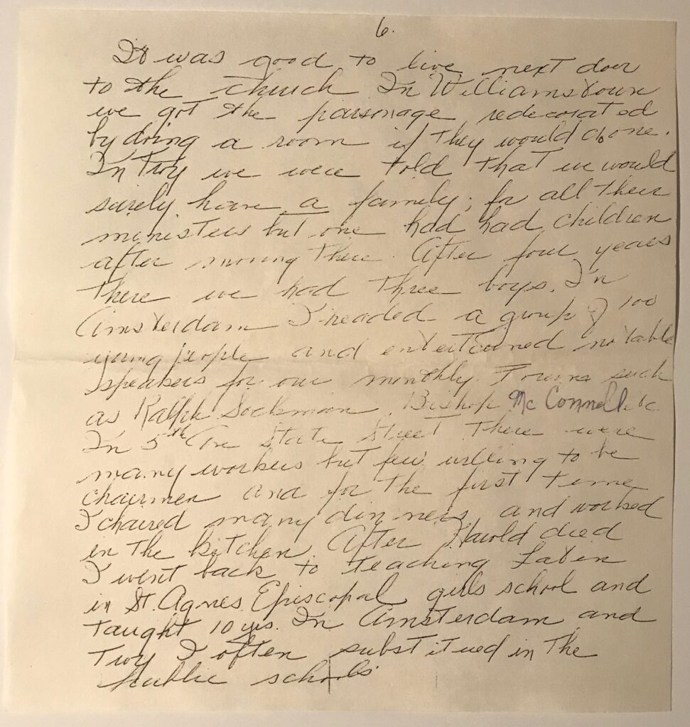 Handwritten letter by Evelyn Griffis on ancestry information for Dutcher Family