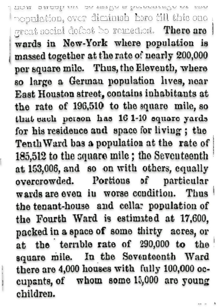 Overcrowding in Tenement-Houses
